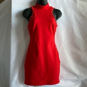 REVOLVE By the way Red Bodycon Studded Sleeveless Mini Dress Size Small